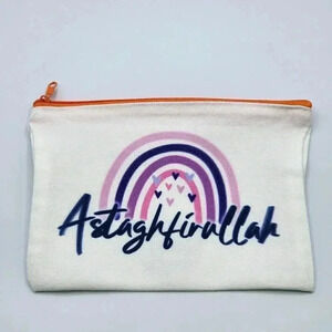 Astaghfirullah Canvas Zipper Pencil Bag Makeup Bag Pouch Bag Handmade NWT